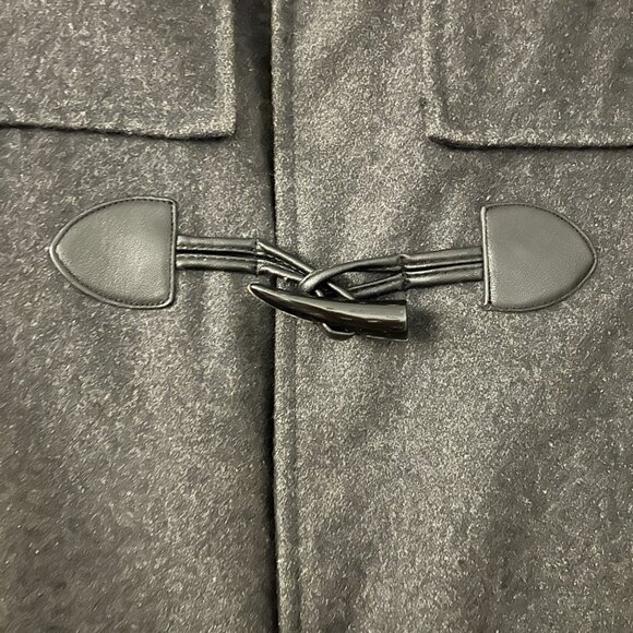 Forever 21 Men's Wool Blend Charcoal Gray Button Up Trench Duffle Peacoat XS - Picture 6 of 10